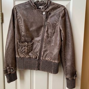 Cache Asymmetrical Zip Vegan Leather Jacket Motorcycle Size M